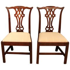 Superb Pair of Chippendale Period/Design Mahogany Side Chairs, circa 1770