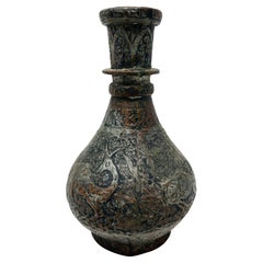 Antique 19th Century Tinned Copper Indo-Persian Islamic Vase
