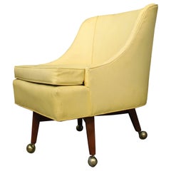 Retro Indianapolis Chair Company Rolling Mustard Chair