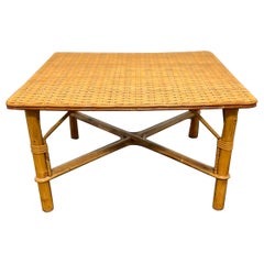 Vintage Rattan Bamboo Tea Table