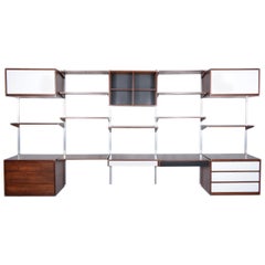 1960s Danish Modern Mahogany Bookshelf: Restored Mid-Century Wall Unit