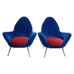 Pair Of Italian Modern Lounge Chairs By Marco Zanuso