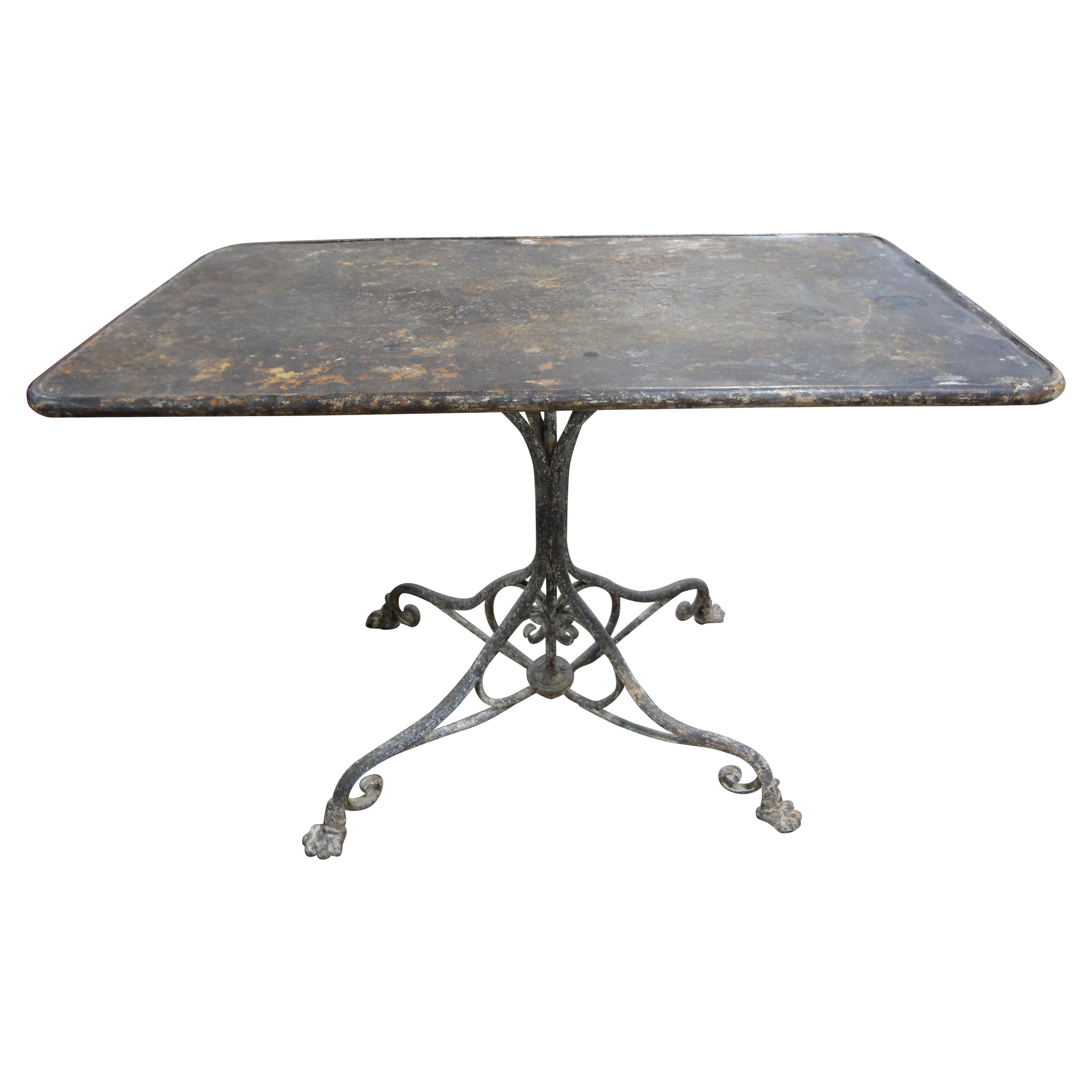 19th Century French Iron Garden Table By Arras For Sale