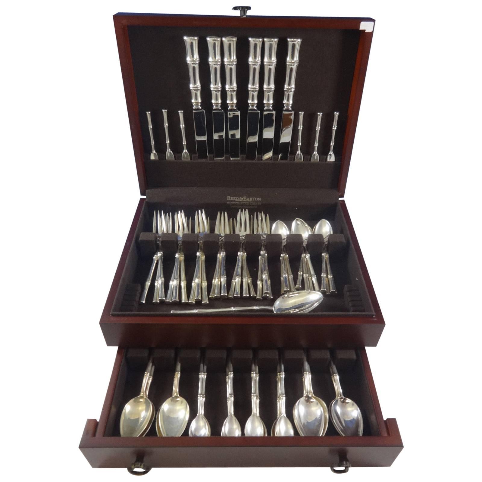 Bamboo by Tiffany Sterling Silver Flatware Set, 73 Pieces, Dinner