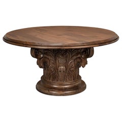 Table ronde romaine corinthienne sculptée