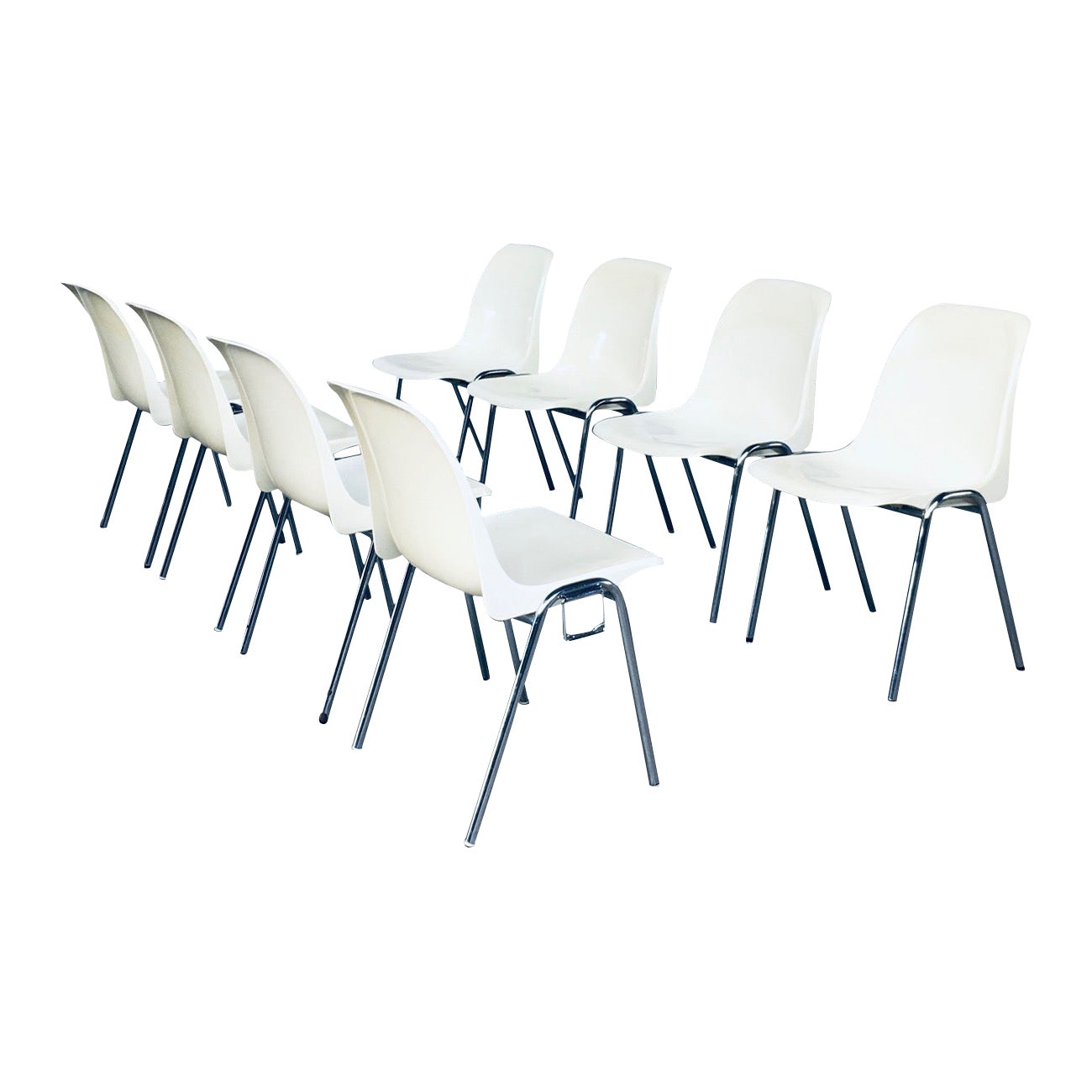 "Orly" Stacking Chairs by Bruno Pollak for Solo, Germany 1979 For Sale