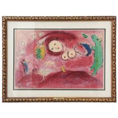 Vintage Mark Chagall Lithograph "Daphnis & Chloe" from the "Catalogues Raisonne, " 1970s