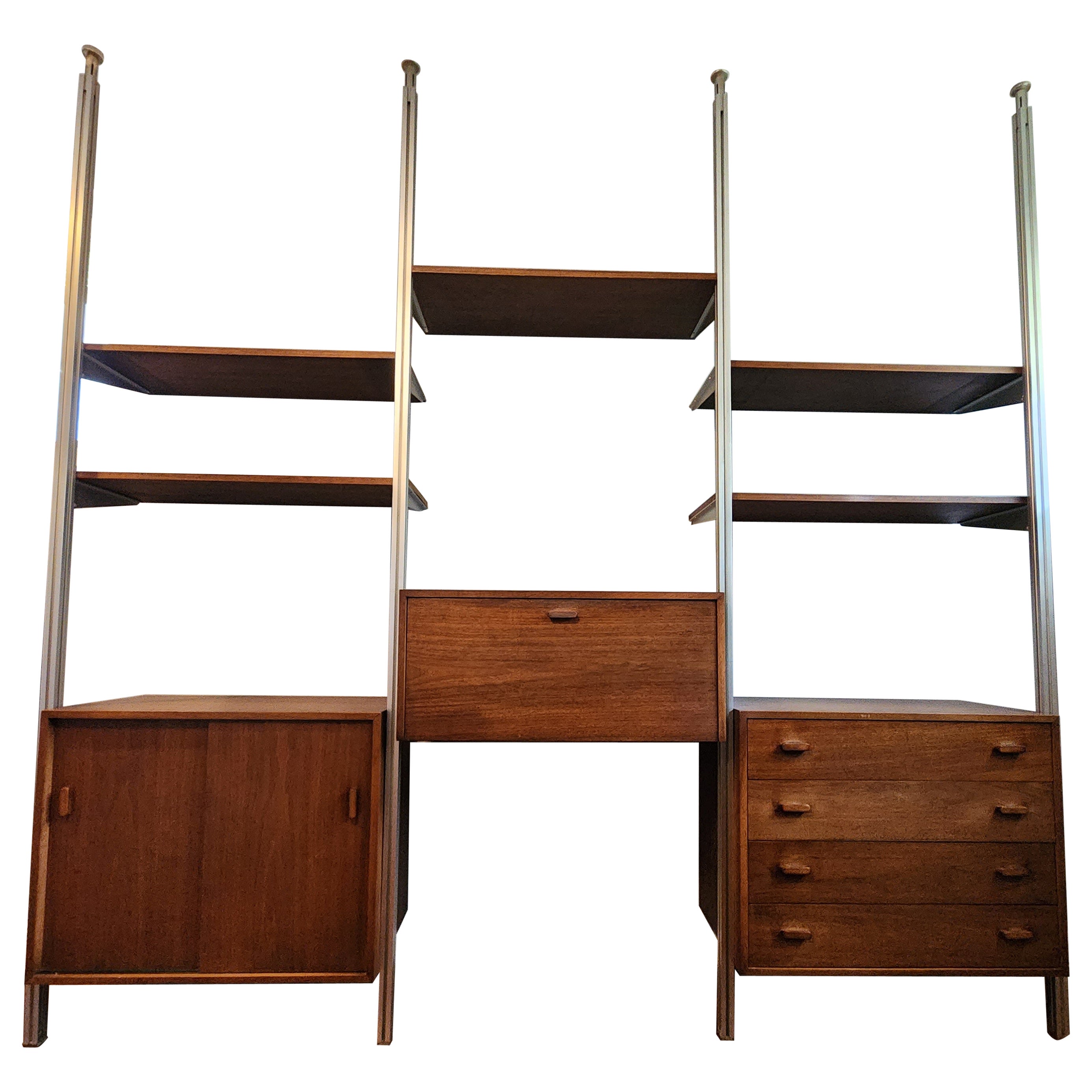 Vintage 3 bay Omni Wall Unit by George Nelson For Sale