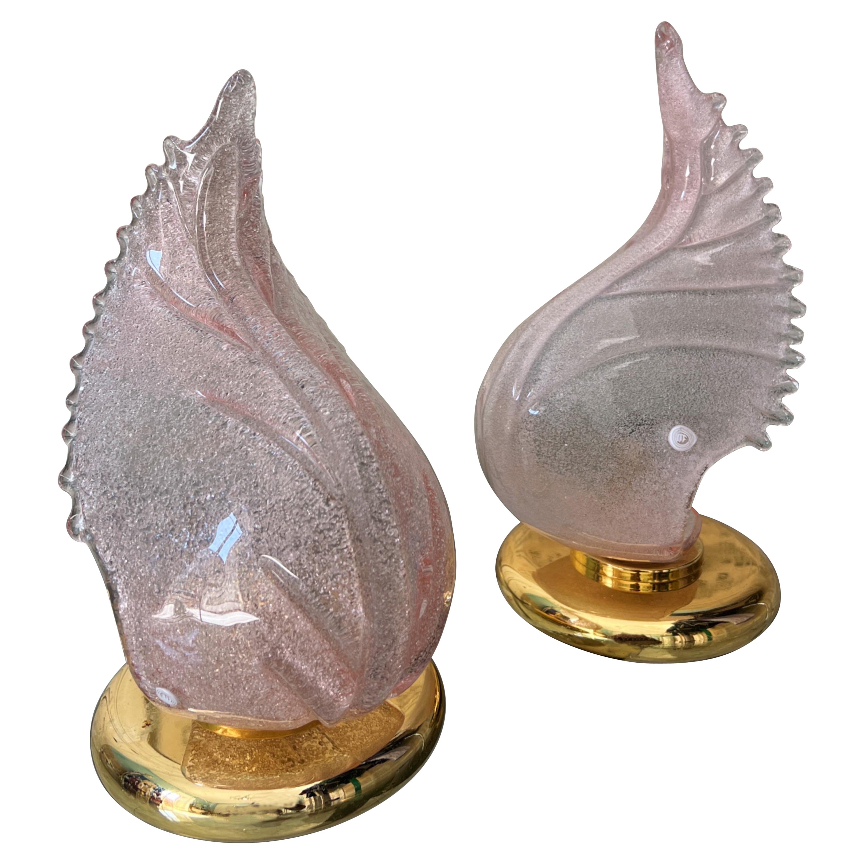 Pair of Murano glass table lights by La Murrina, 1970s 