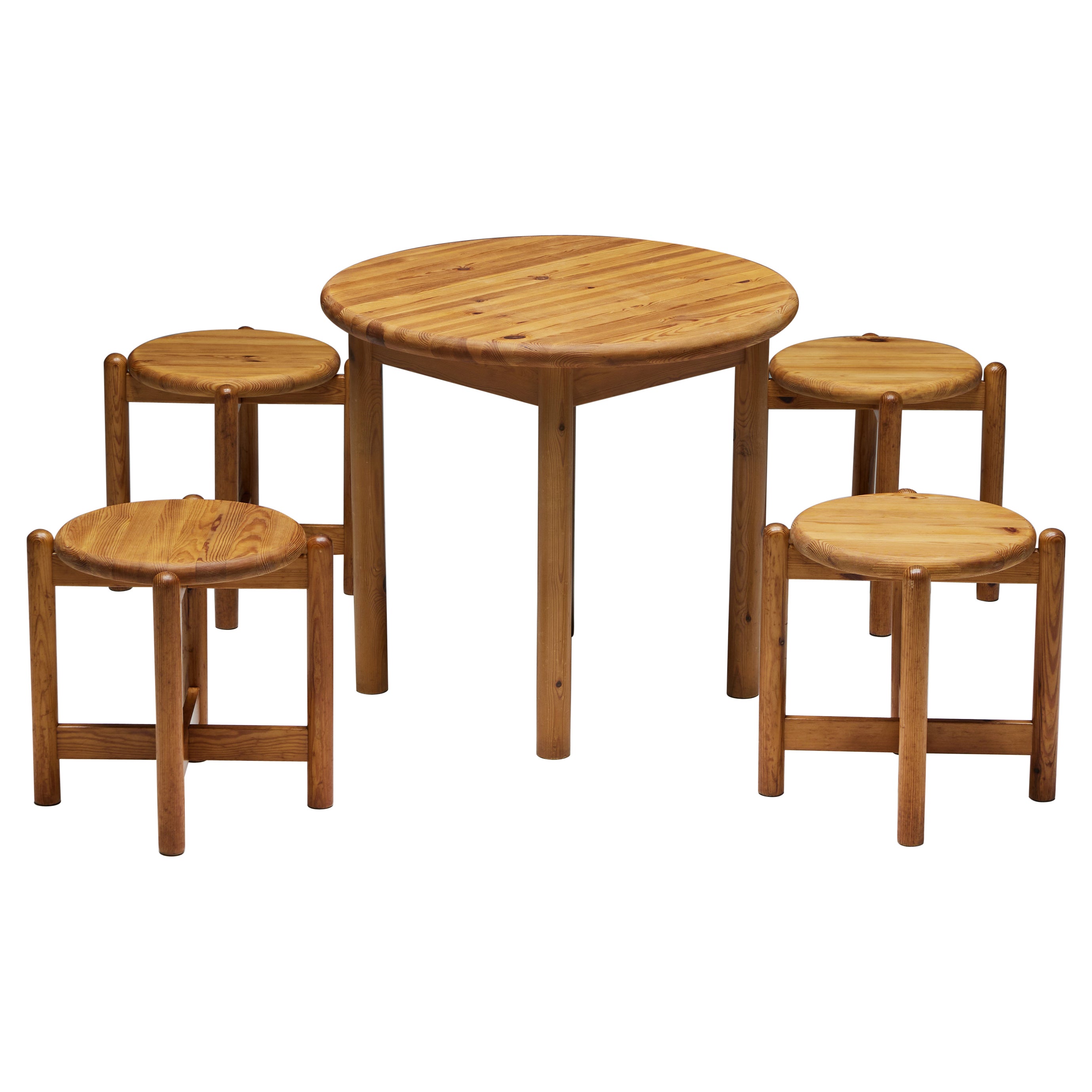 Pine Dining Set by Rainer Daumiller, Denmark, 1970s For Sale