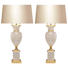 Pair of Ormolu-Mounted Rock Crystal Lamps