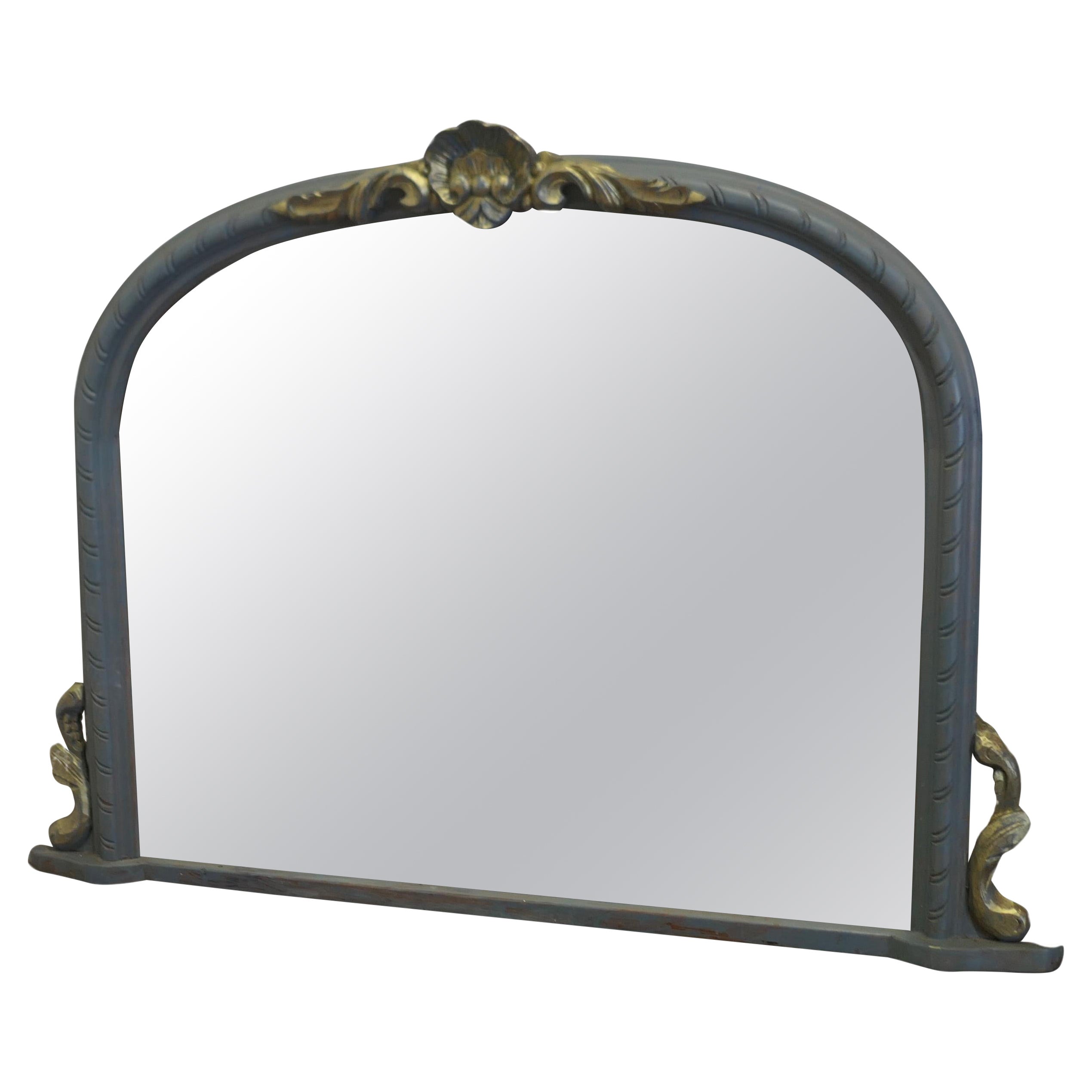 Viktorianische bemalt gewölbt Overmantel Spiegel  Ein schöner OverMantle-Spiegel 