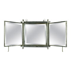 Retro Derby Silver Co. Silver Tri-Fold Shaving Mirror