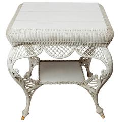 White Victorian Wicker Table