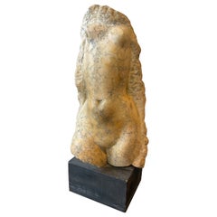 1960s Carved Marble Nude Sculpture 
