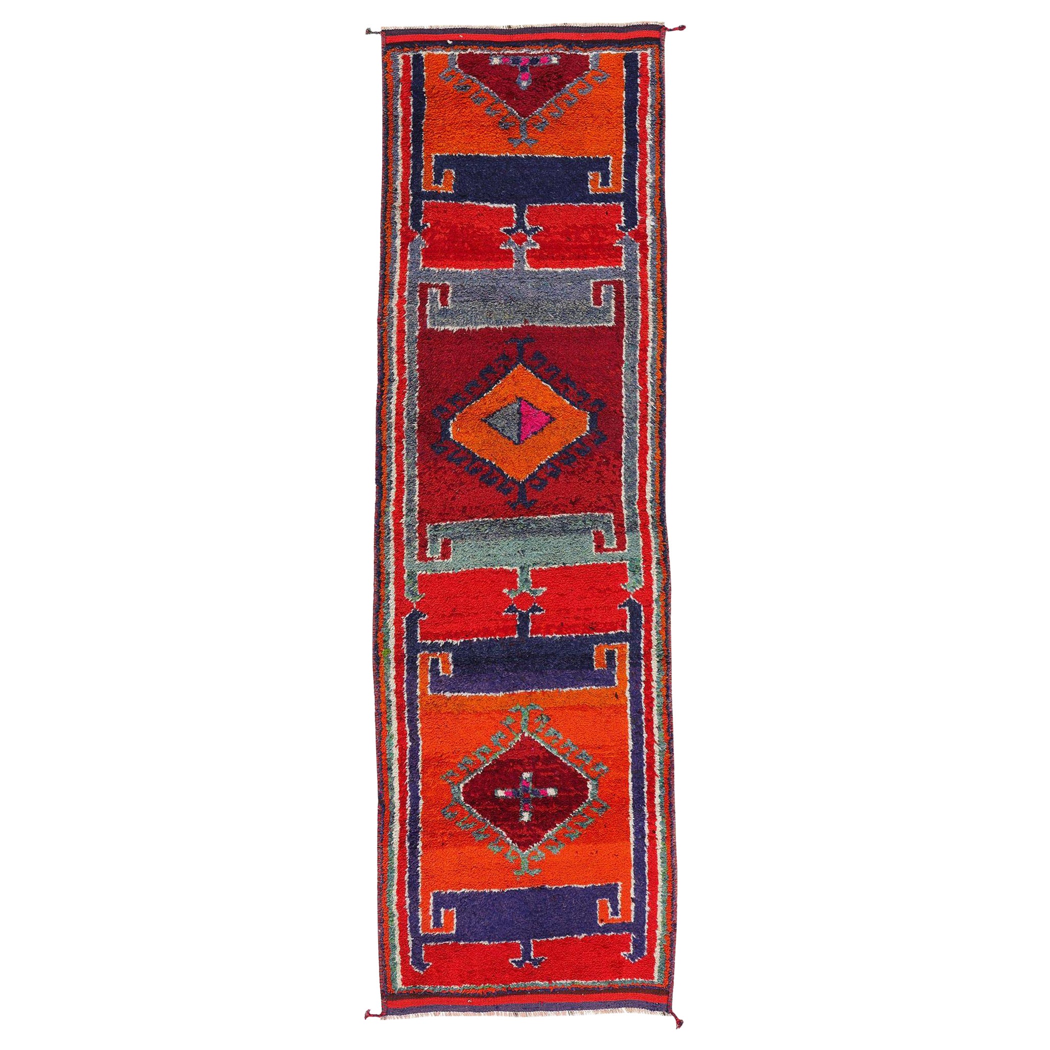 Kurdischer Vintage-Teppich, Anatolischer Vintage, Enchantment Meets Midcentury Boho Chic