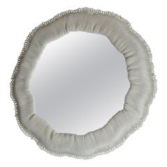 Contemporary Sand (customizable) round Wall Mirror Cynarina by Sarah Roseman