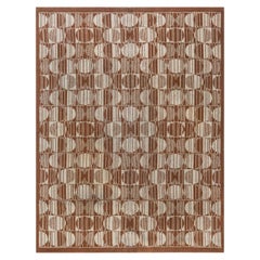 Antique Art Deco Geometric Handmade Wool Carpet