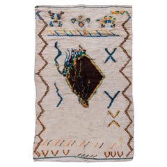 Mid-20th century Tribal Geometric Moroccan Wool Rug