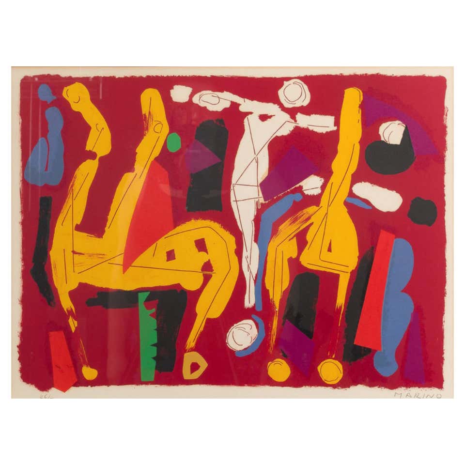 Signed 1980s USSR Lithograph From Eduard Nakhamkin Gallery For Sale at