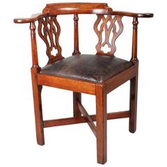 George III Period Mahogany Corner Writing Chair George III Period Mahogany Corner Writing Chair
