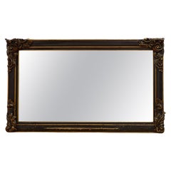 Victorian Ebonised and Gilded Wall Mirror H88cm