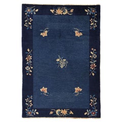 Antique Blue Chinese Peking Rug, Chinoiserie Chic Meets Regal Decadence