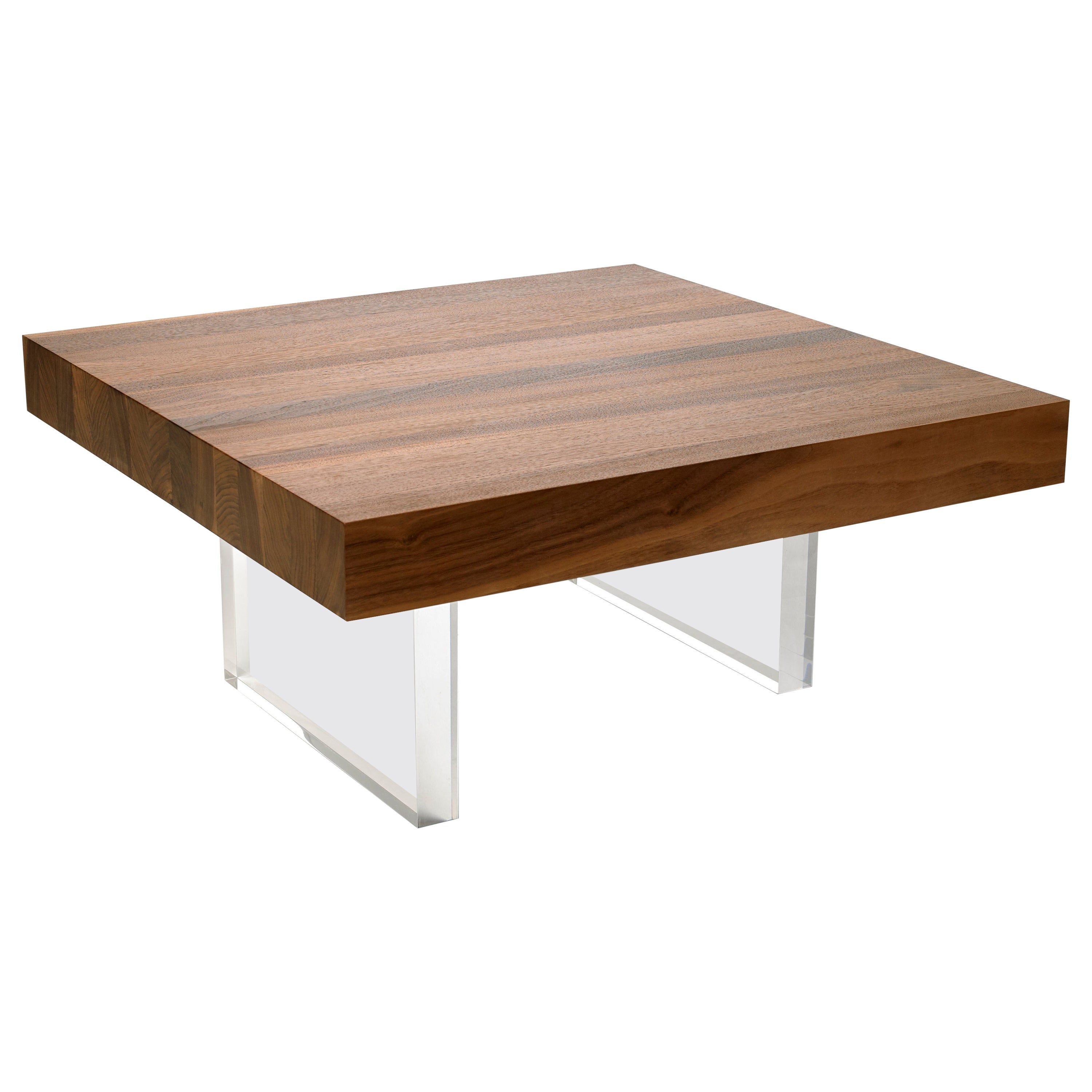 Constantinople Walnut Square Coffee Table with Storage by Autonomous Furniture For Sale