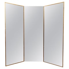 „Miroir Brot“ 1910 Triptychon-Wandspiegel aus Messing