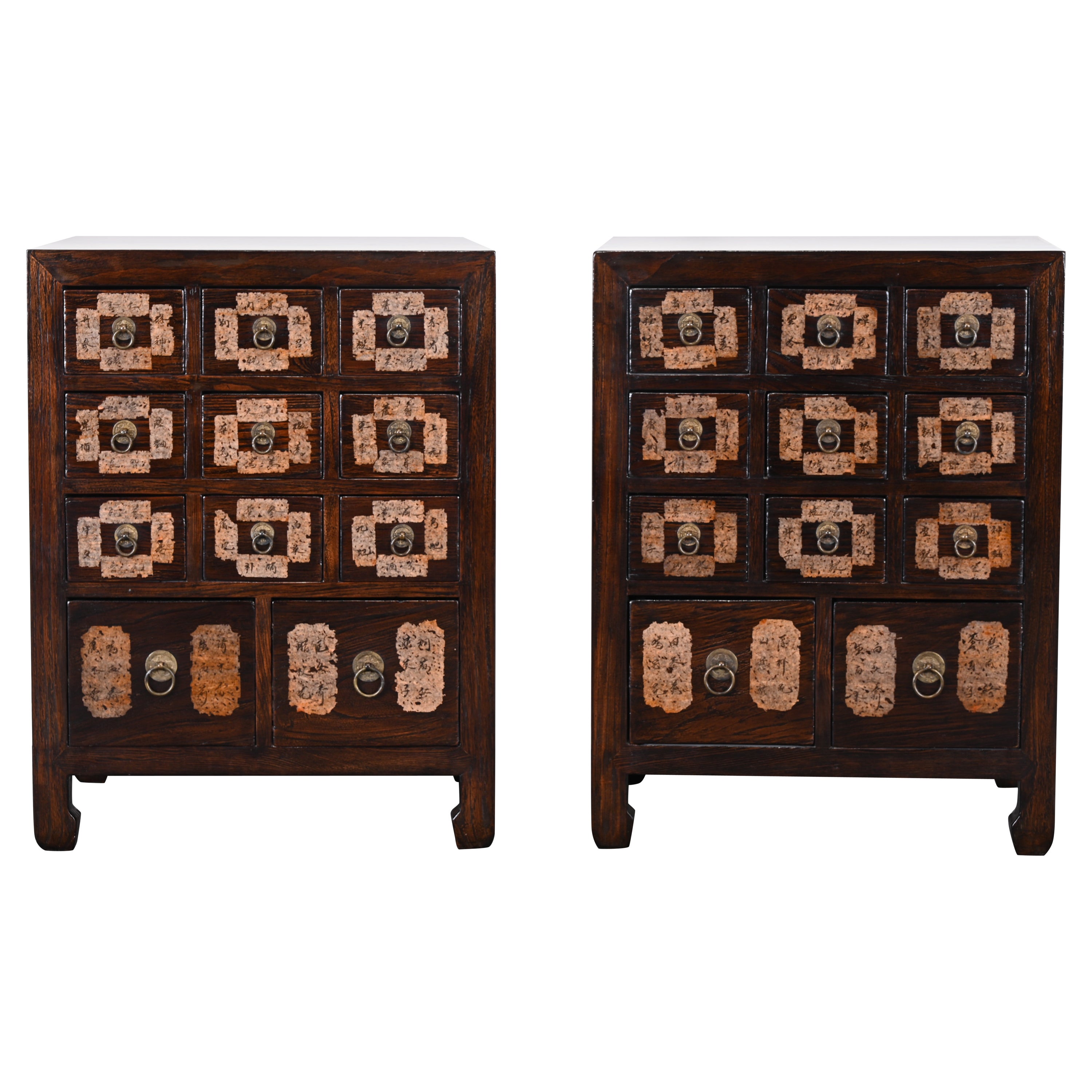 Asian Apothecary Side Tables or End Tables, 20th Century For Sale