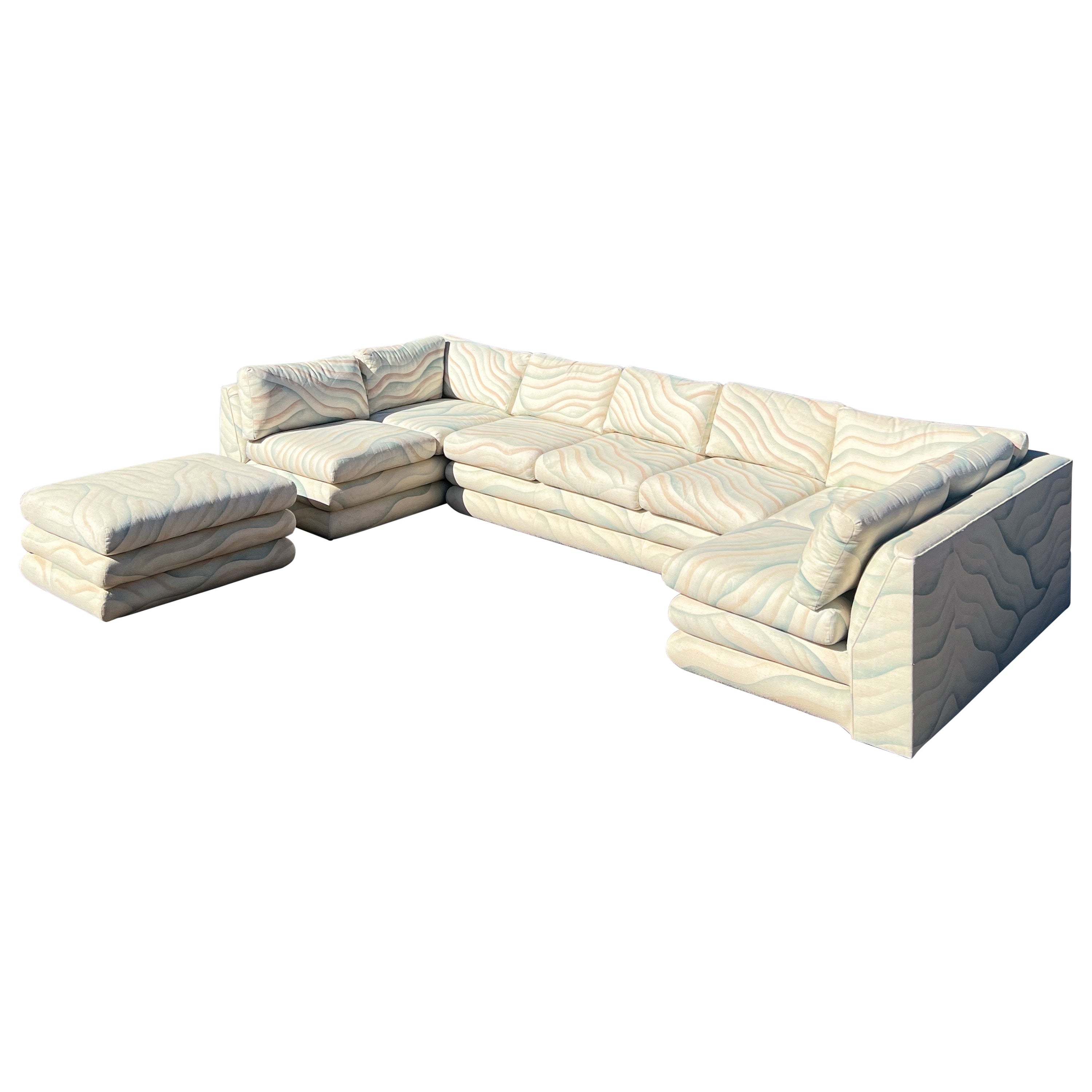 Vintage Stacked Bullnose Modular A. Rudin Sectional Attributed to Steven Chase For Sale