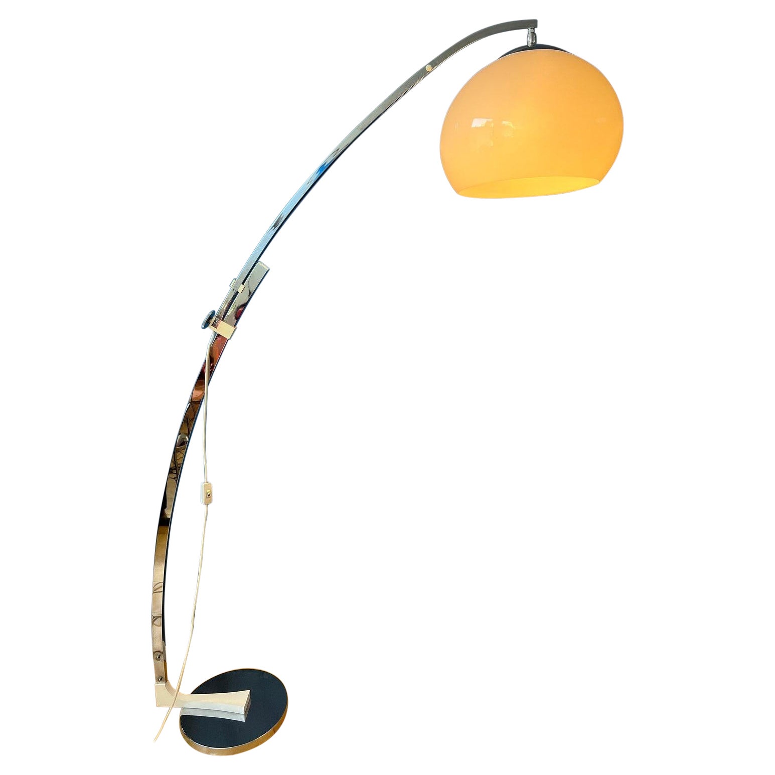 Lampadaire vintage Sölken Leuchten Space Age Arc Mushroom Standing Light, 1970 en vente