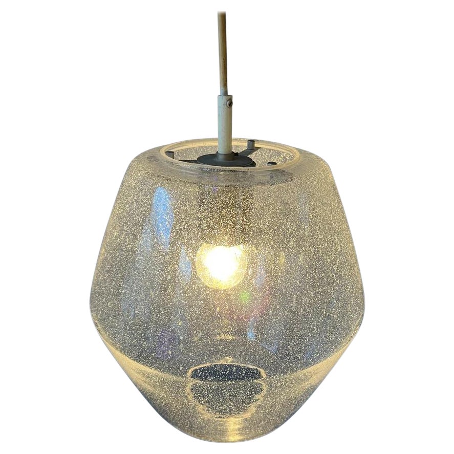 Midcentury RAAK Pendant Kristall B1217/ Glass Lamp Murano Opaline Christal Light For Sale