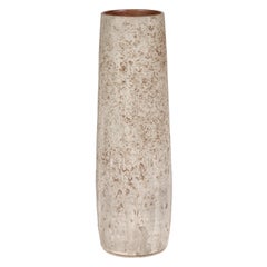 Ceramic Vase with Cream, Gray and Brown Lava Textured Finish