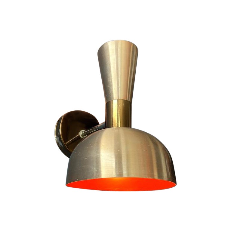 Vintage Red Herda Diabolo Wall Lamp Copper Space Age Lamp For Sale