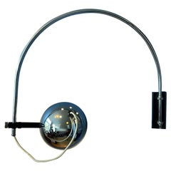 Vintage Mid Century Herda Eyeball Wall Lamp in Chrome Space Age Lamp, 1970s