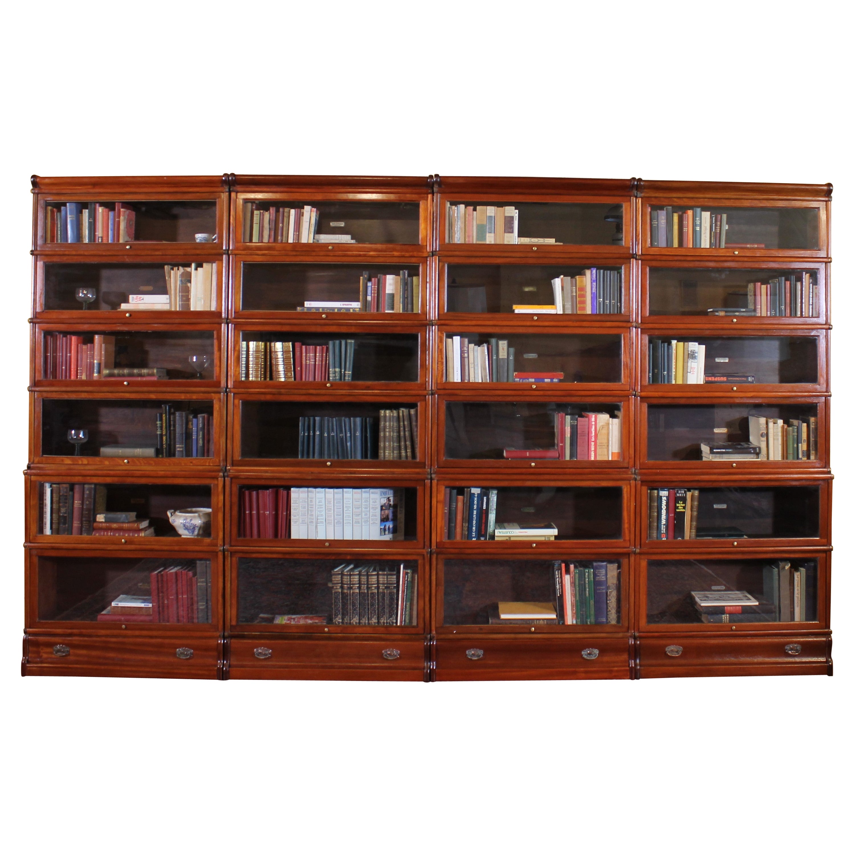 A Set Of 4 Globe Wernicke Bookcases In Mahogany-19th Century