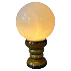 Vintage West Germany Ceramic Table Lamp in Dark Yellow Colour, 1970s