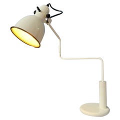 Vintage Anvia Elbow Table Lamp by Hoogervorst - White Swing-Arm Desk Light Office Lamp