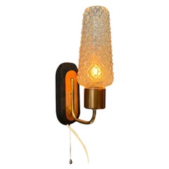 Mid Century Danish Wall Sconce Light - Scandinavian Glass Wall Lamp, 1970s