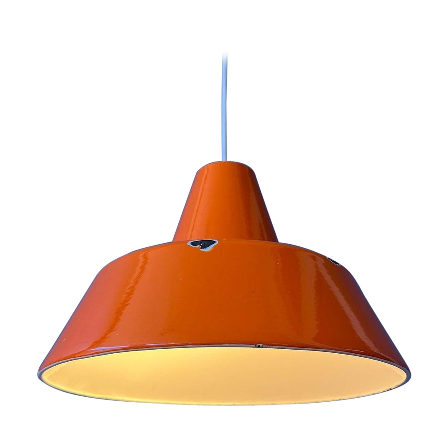 Mid Century Louis Poulsen Style Industrial Pendant Lamp, 1970s
