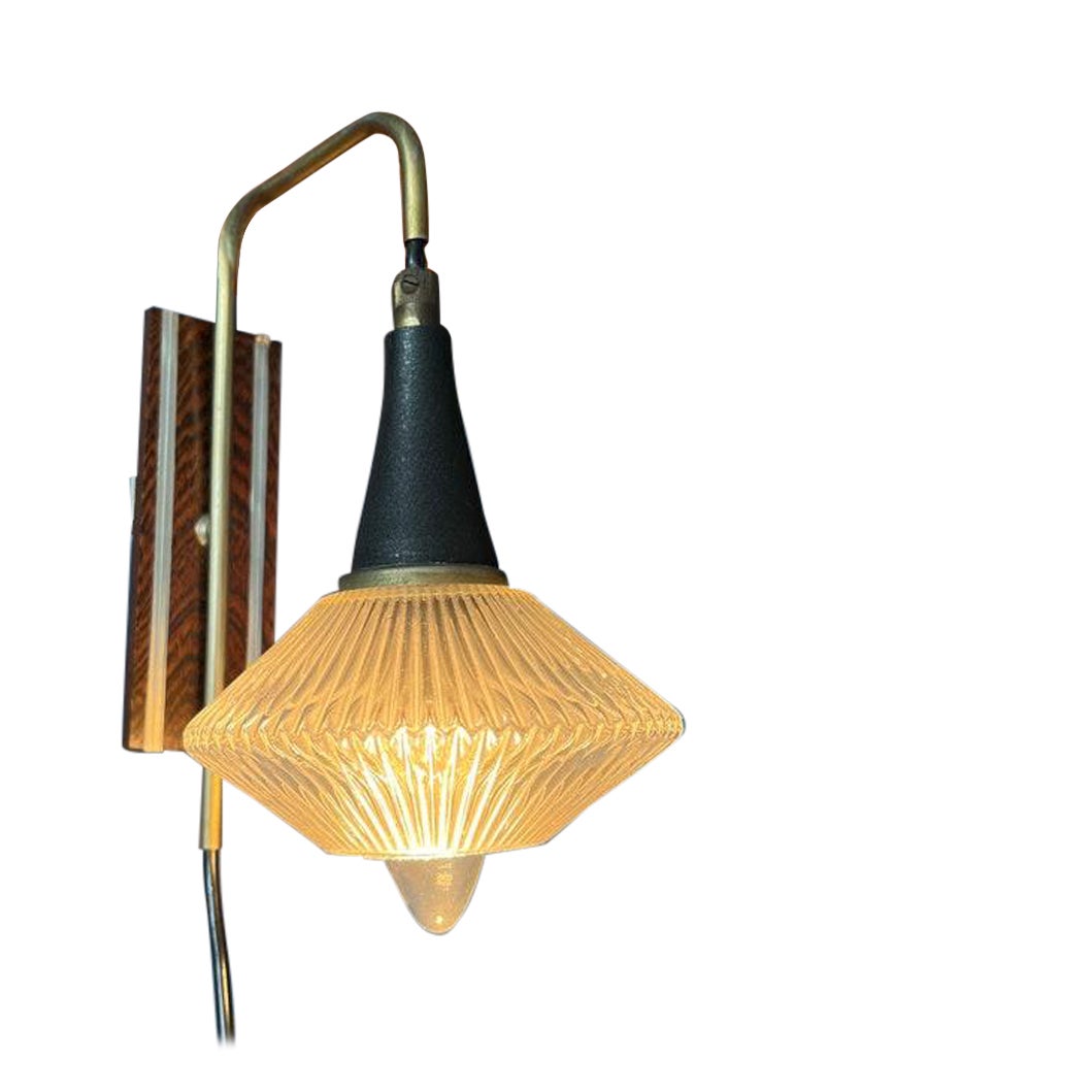 Mid Century Small Rod Glass Hanging Wall Lamp, 1970s For Sale