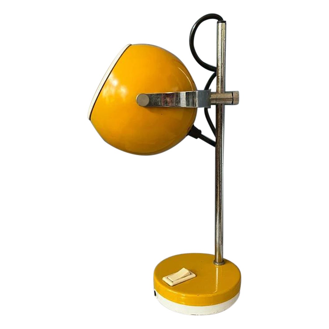 Gelbe Herda Space Age Eyeball-Tischlampe, 1970er-Jahre