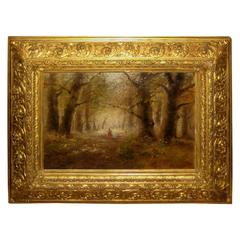 1900s European School Oil on Canvas, 'A Walk Through the Woods'