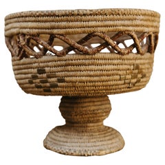 Retro mid 20th century large wicker bowl ...