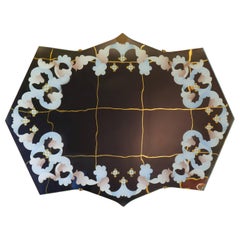 Hand-Painted Gold Leaf and Silver Plated Mirror - by Pierre Marie