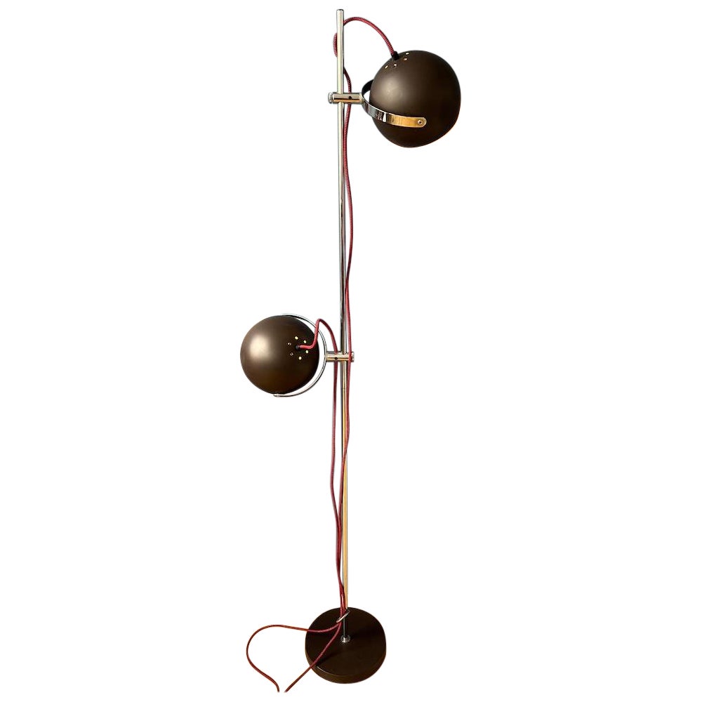 Mid Century Brown Space Age Eyeball Floor Lamp, 1970s For Sale