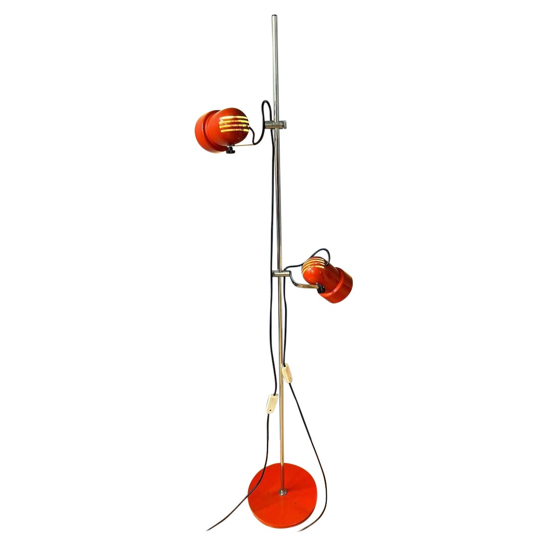 Mid Century Red Space Age Floor Lamp, 1970s For Sale