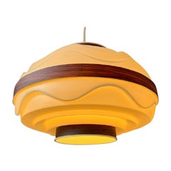 Mid Century Wavy Scandinavian Pendant Lamp, 1970s