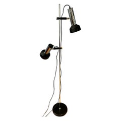 Mid Century Floor Lamp with Two Black / Chrome Spots, 1970s